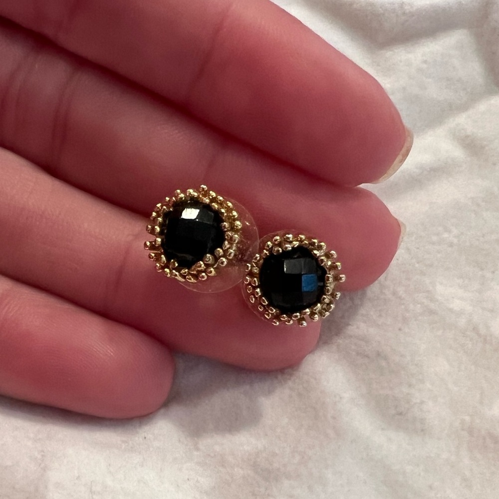 Vintage Kendra Scott black gold stud earrings